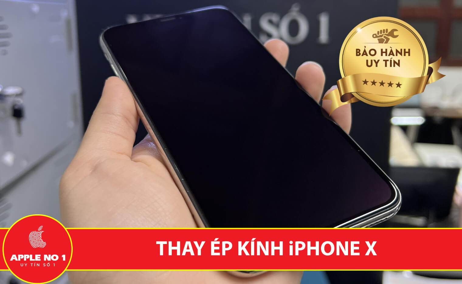 thay ep kinh iphone x chinh hang Ha Noi