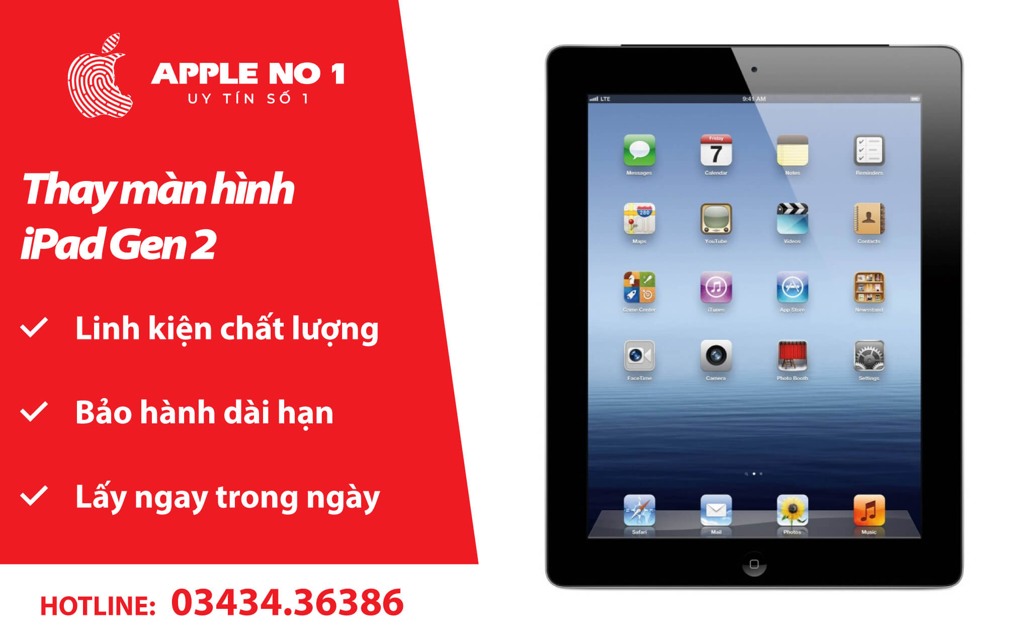 thay màn hình ipad gen 2 - apple no.1