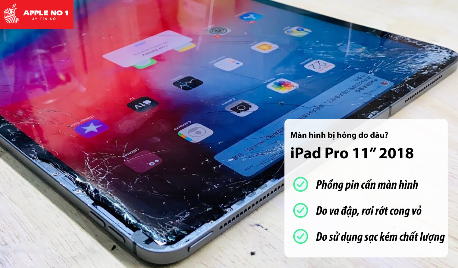 Màn hình iPad Pro 11 inch 2018 bị hỏng do đâu?