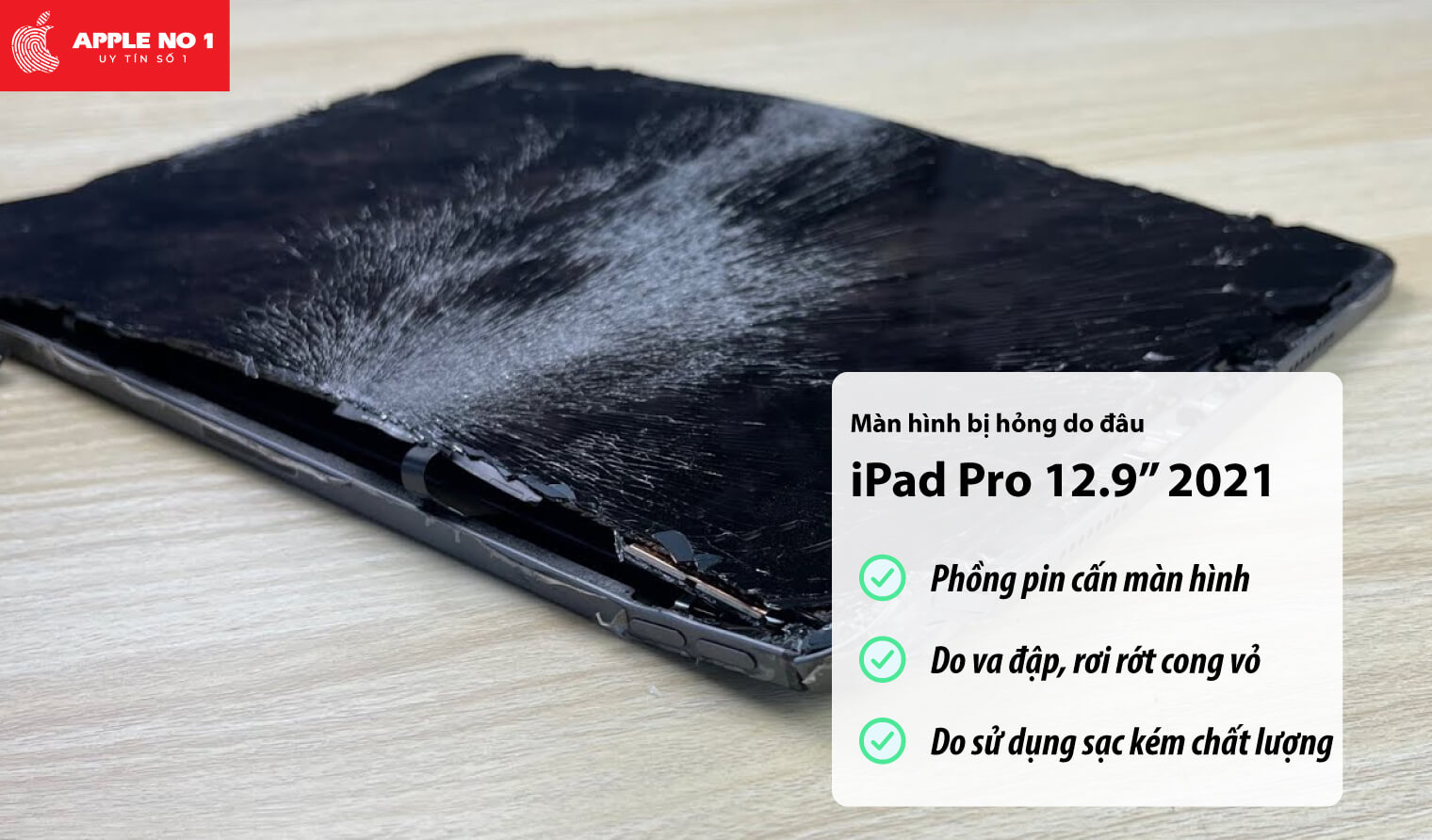 Màn hình iPad Pro 12.9 inch 2021 bị hỏng do đâu?