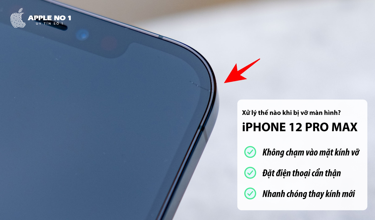 nen xu ly the nao khi vo man hinh iphone 12 pro max?