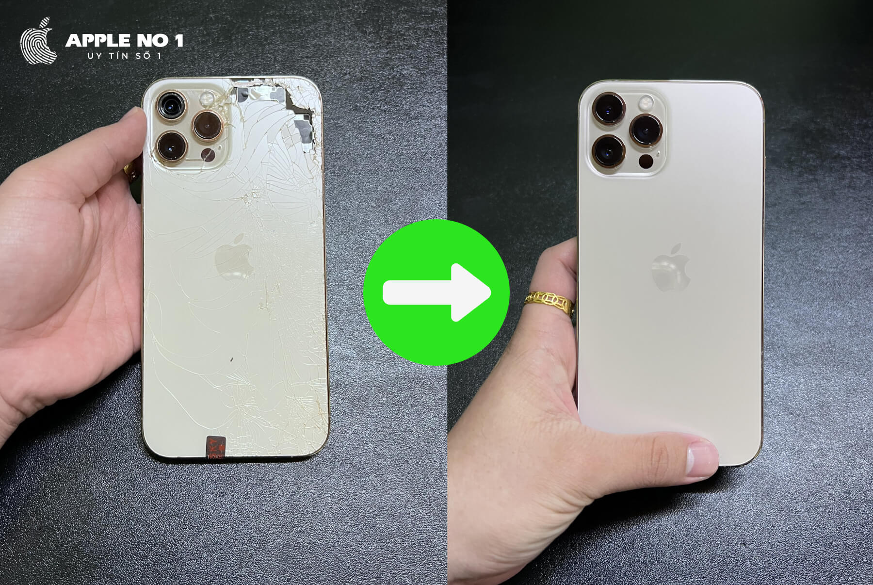 Thay mat kinh lung sau iPhone 12 Pro Max chinh hang tai Ha Noi