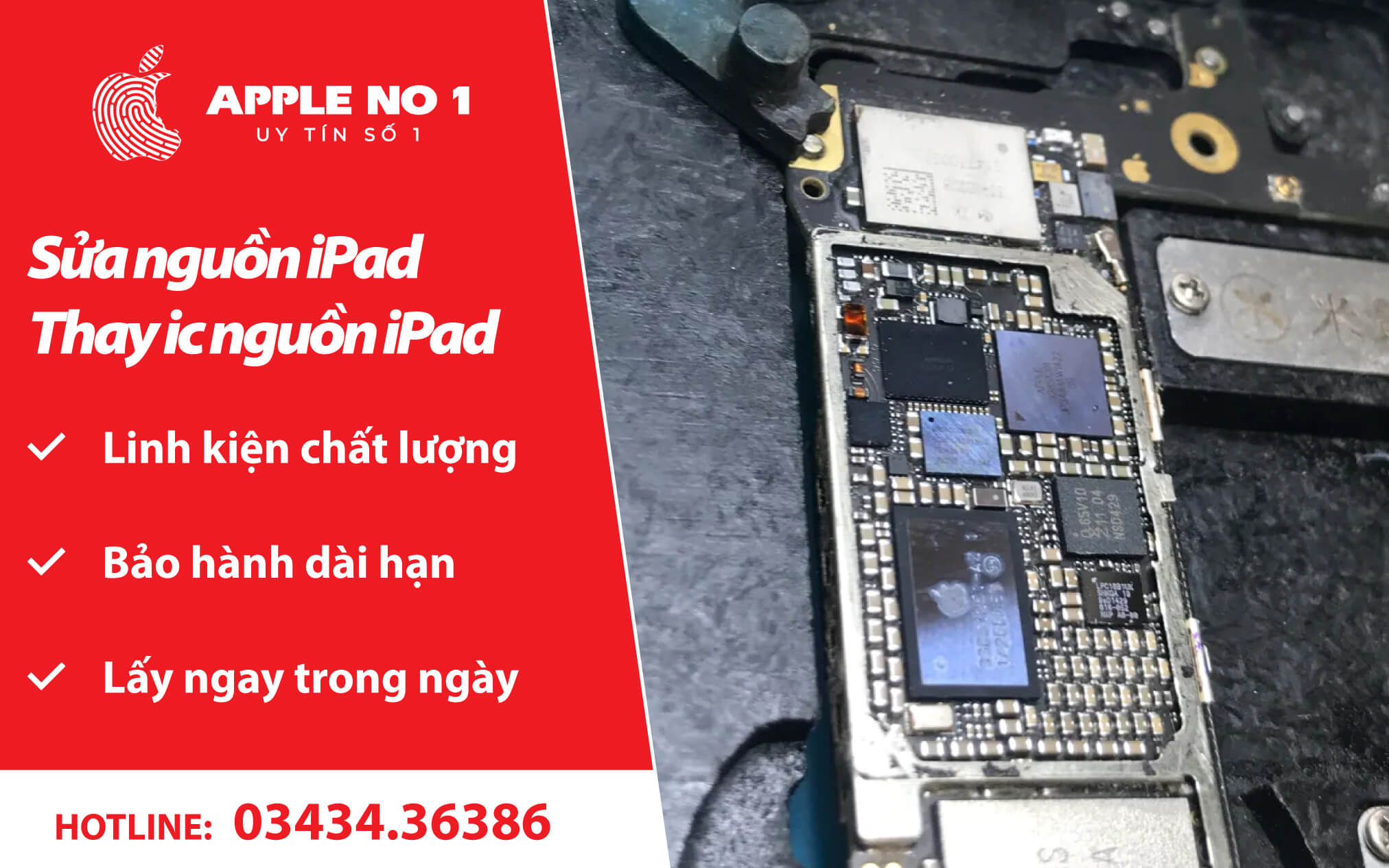sửa thay ic nguồn ipad, sửa nguồn iPad Hà Nội - appleno1