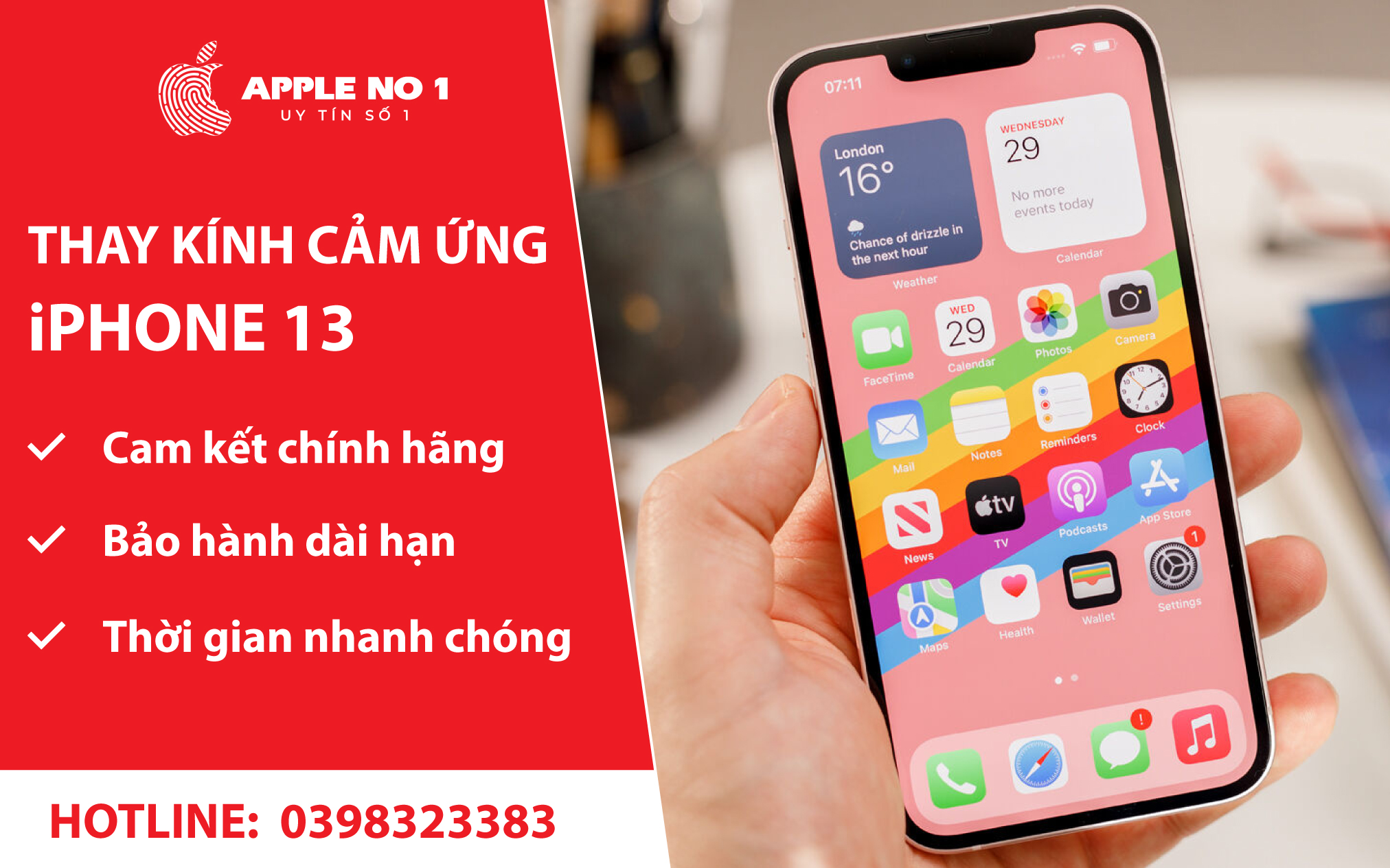 Dich vu thay kinh cam ung iPhone 13 gia tot tai APPLENO1.VN