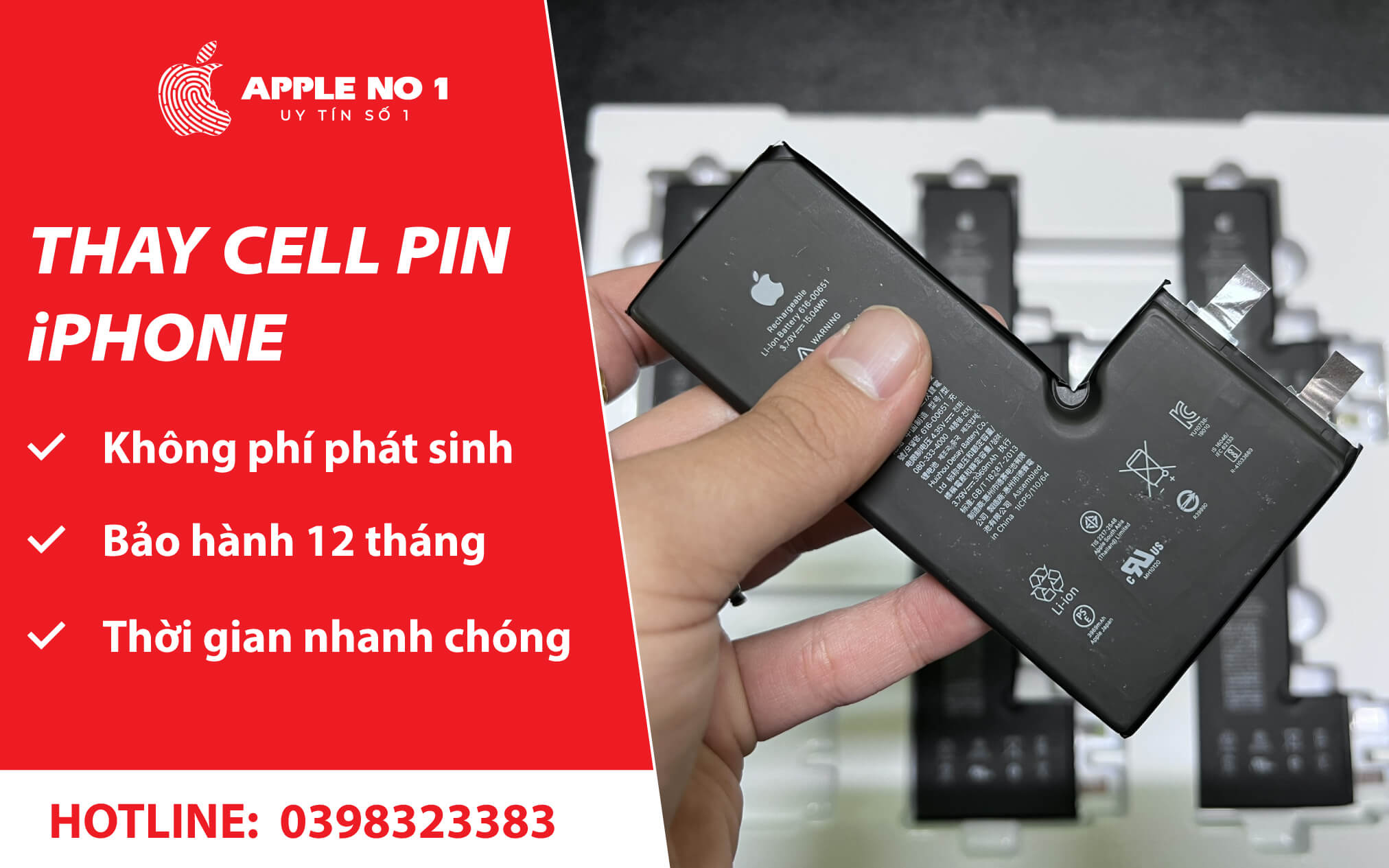 thay cell pin iphone chat luong, lay ngay tai apple no.1 ha noi