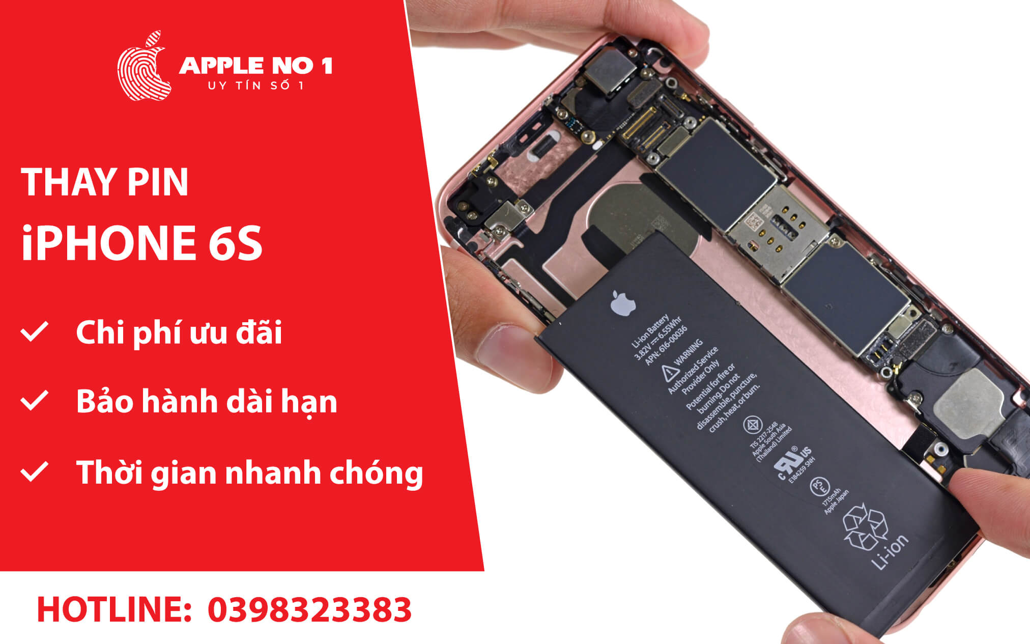 thay pin iphone 6s appleno1