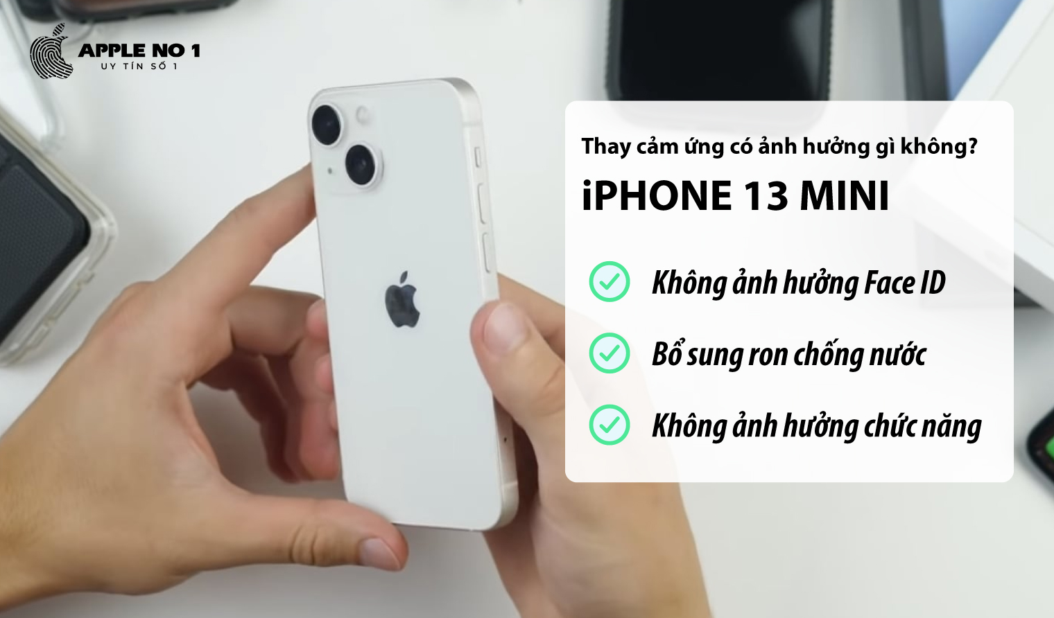 Thay cam ung iPhone 13 Mini co bi mat tinh nang chong nuoc khong?