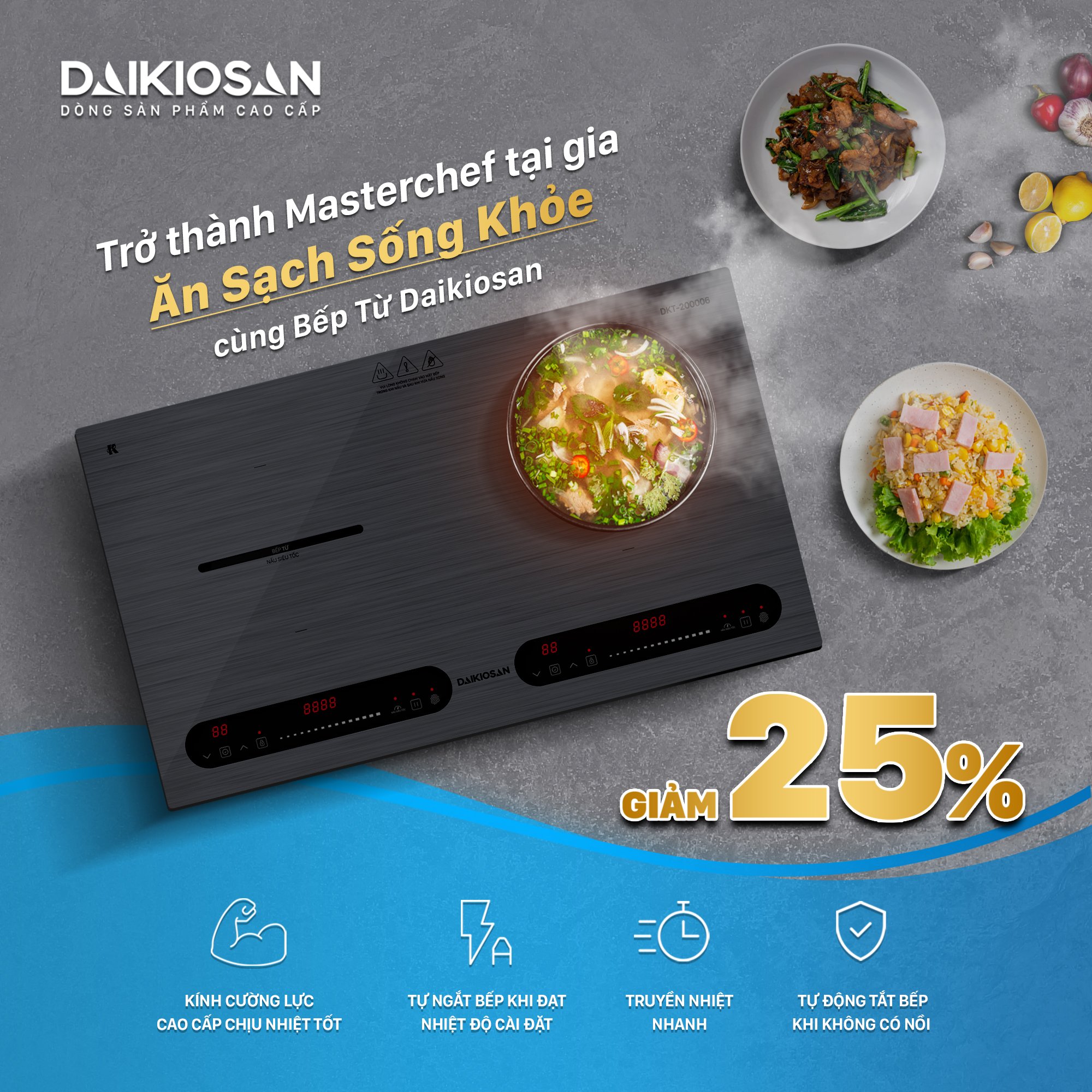 Bếp từ đôi Daikiosan DKT-200003