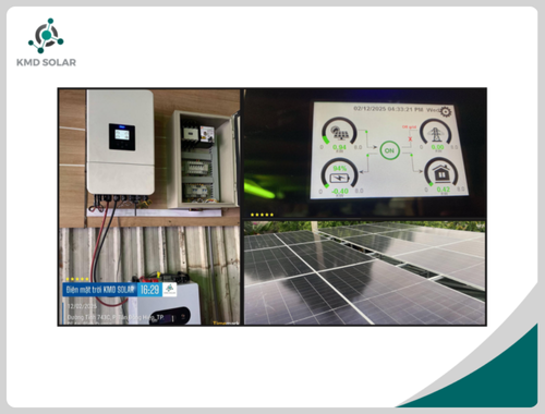 Lắp đặt hệ thống 8kW lưu trữ 15kWh cho anh chủ quán cafe tại Bình Dương