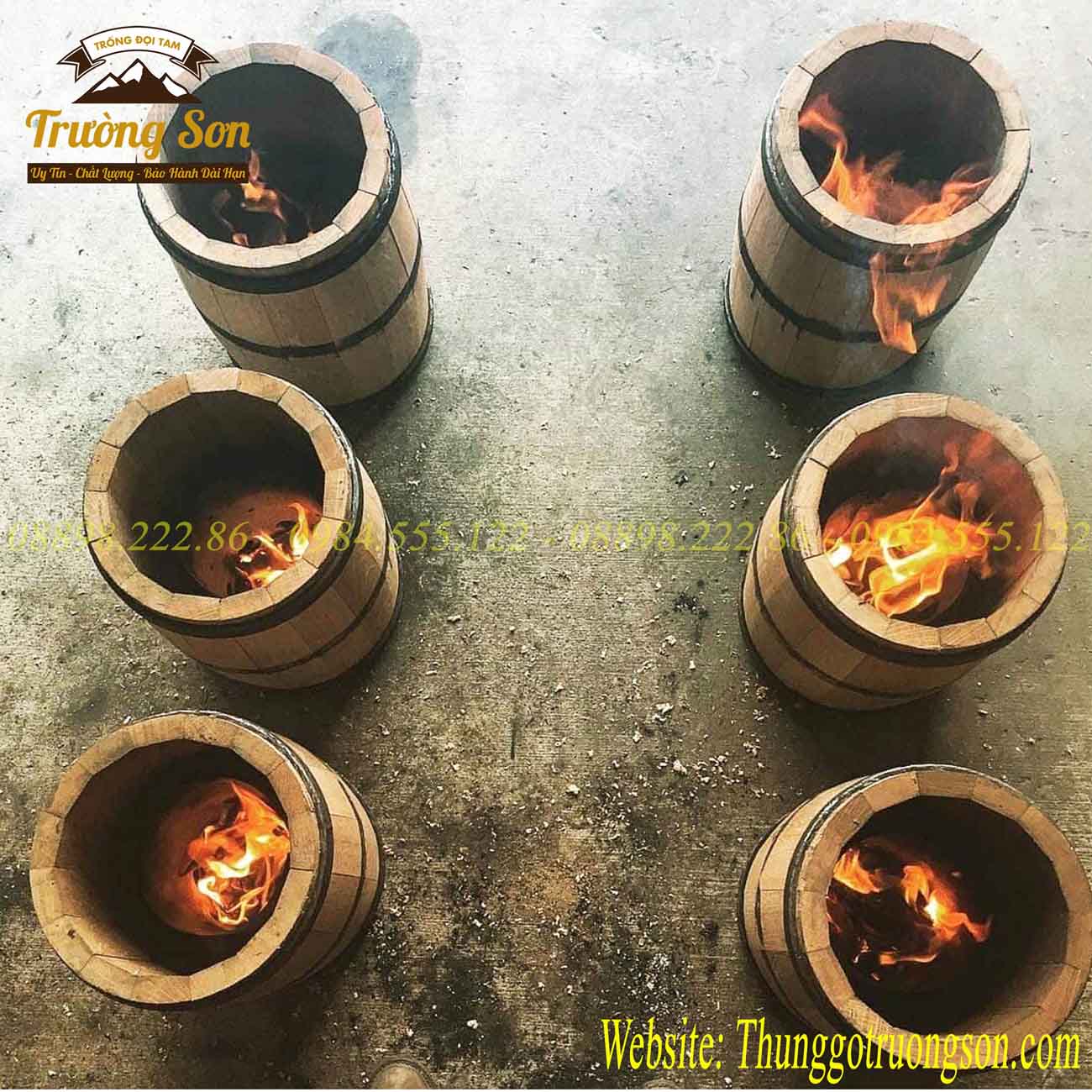 Qúa trình đốt xem cho thùng rượu gỗ sồi
