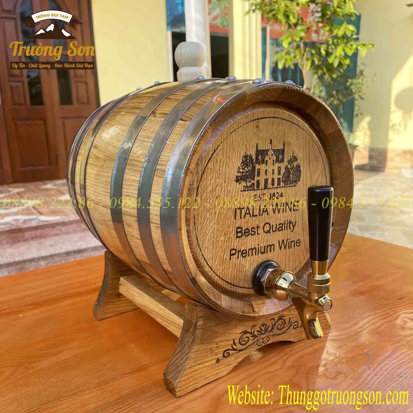 Bình gỗ sồi nhập khẩu 10 lít