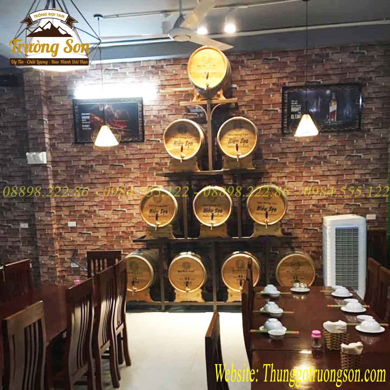 Thùng trang trí gỗ sồi