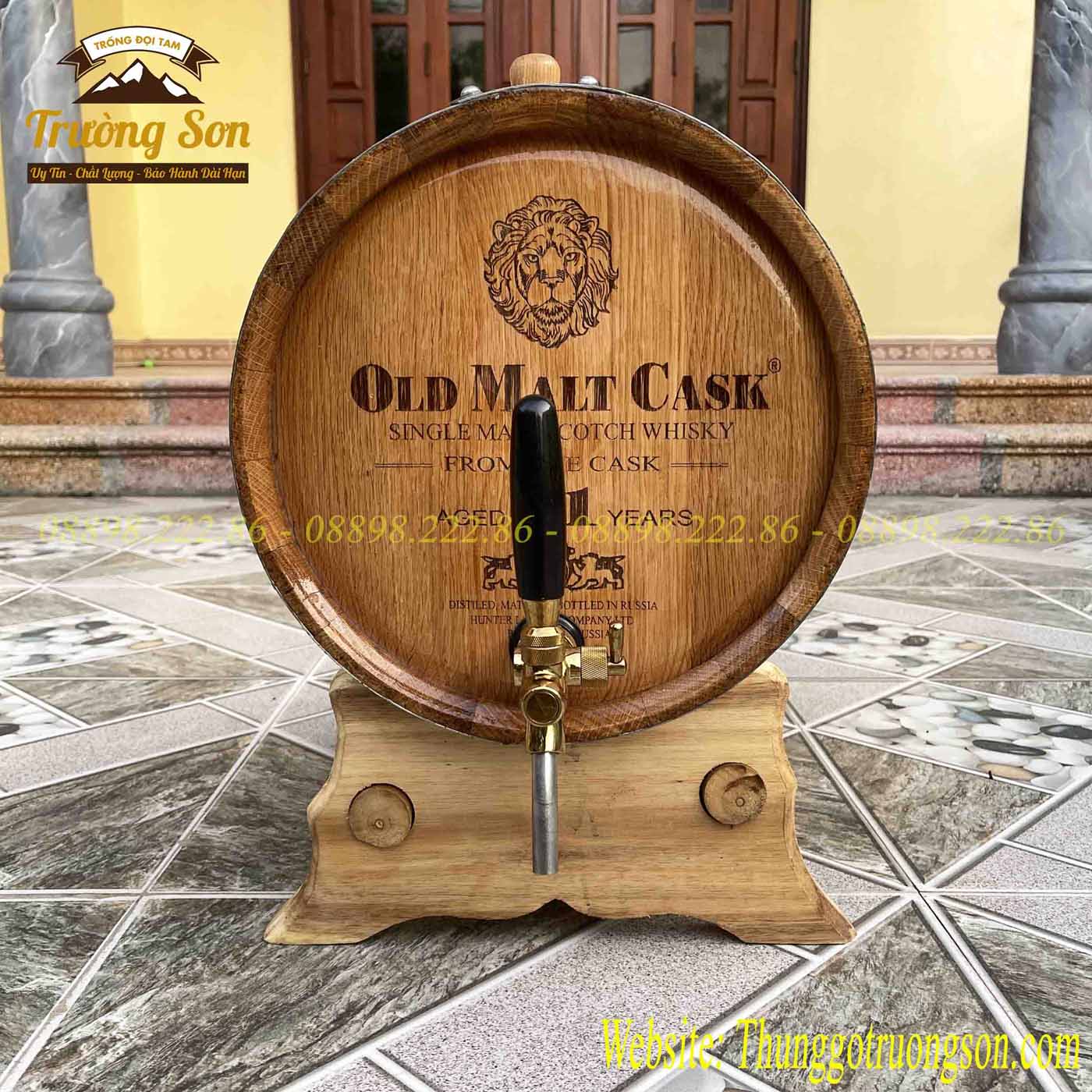 Thùng rượu gỗ sồi 30 lít vòi crom