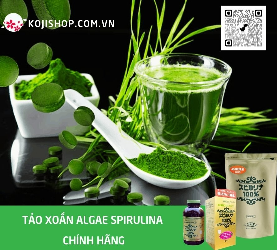 Viên uống tảo xoắn Algae Spirulina gói 2400 viên