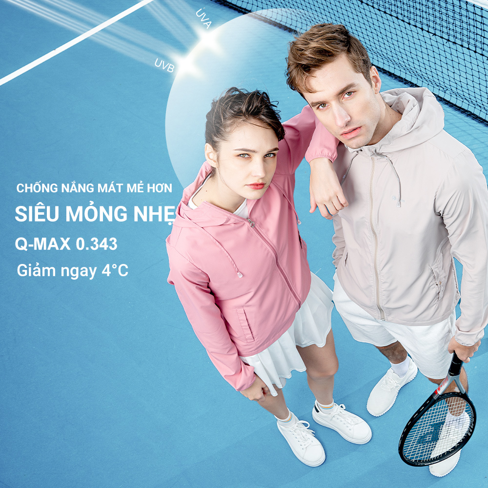 Áo khoác chống nắng chống tia UV UV100 AA23109 siêu mỏng nhẹ