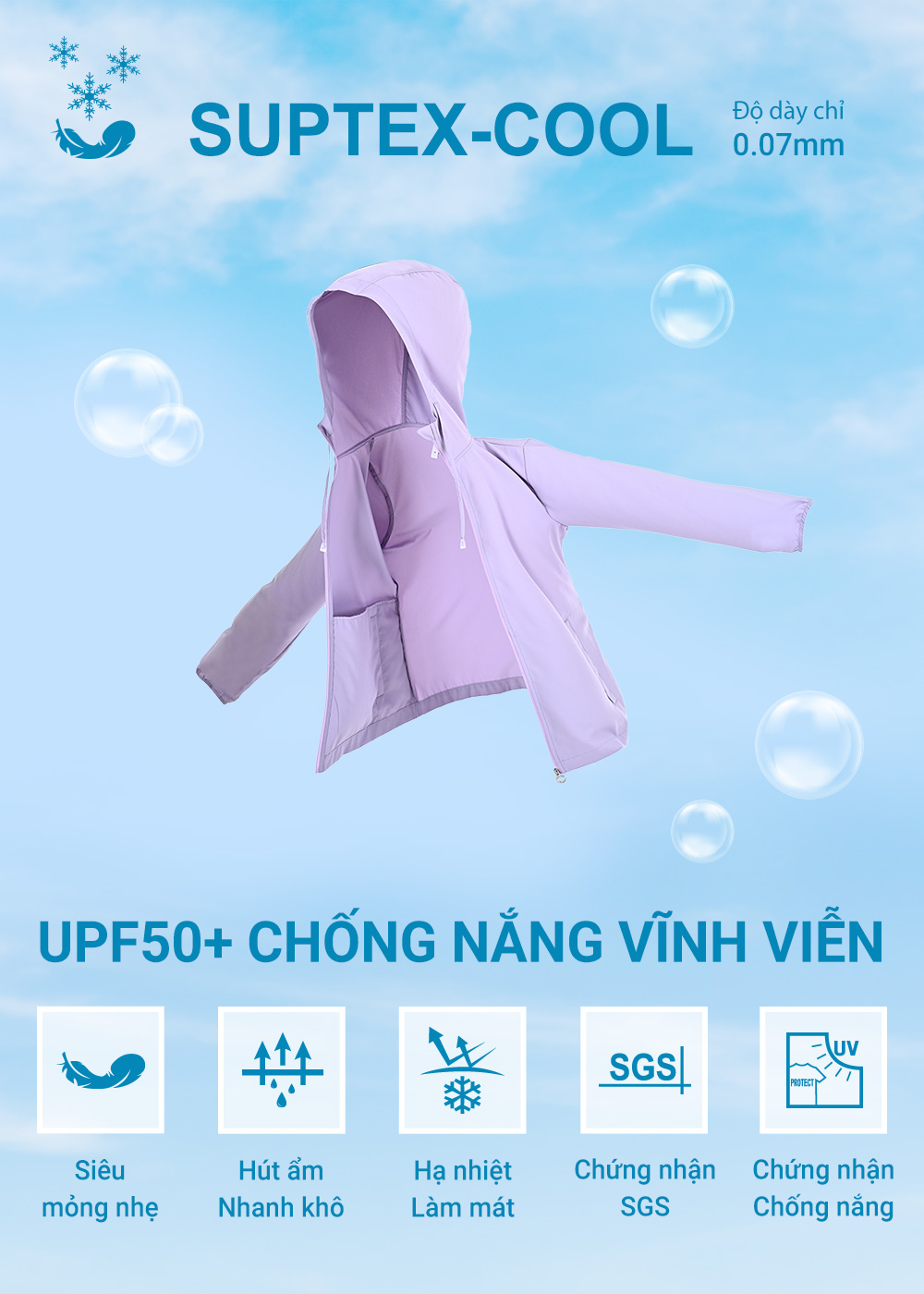 Áo khoác chống nắng chống tia UV UV100 AA23109 siêu mỏng nhẹ