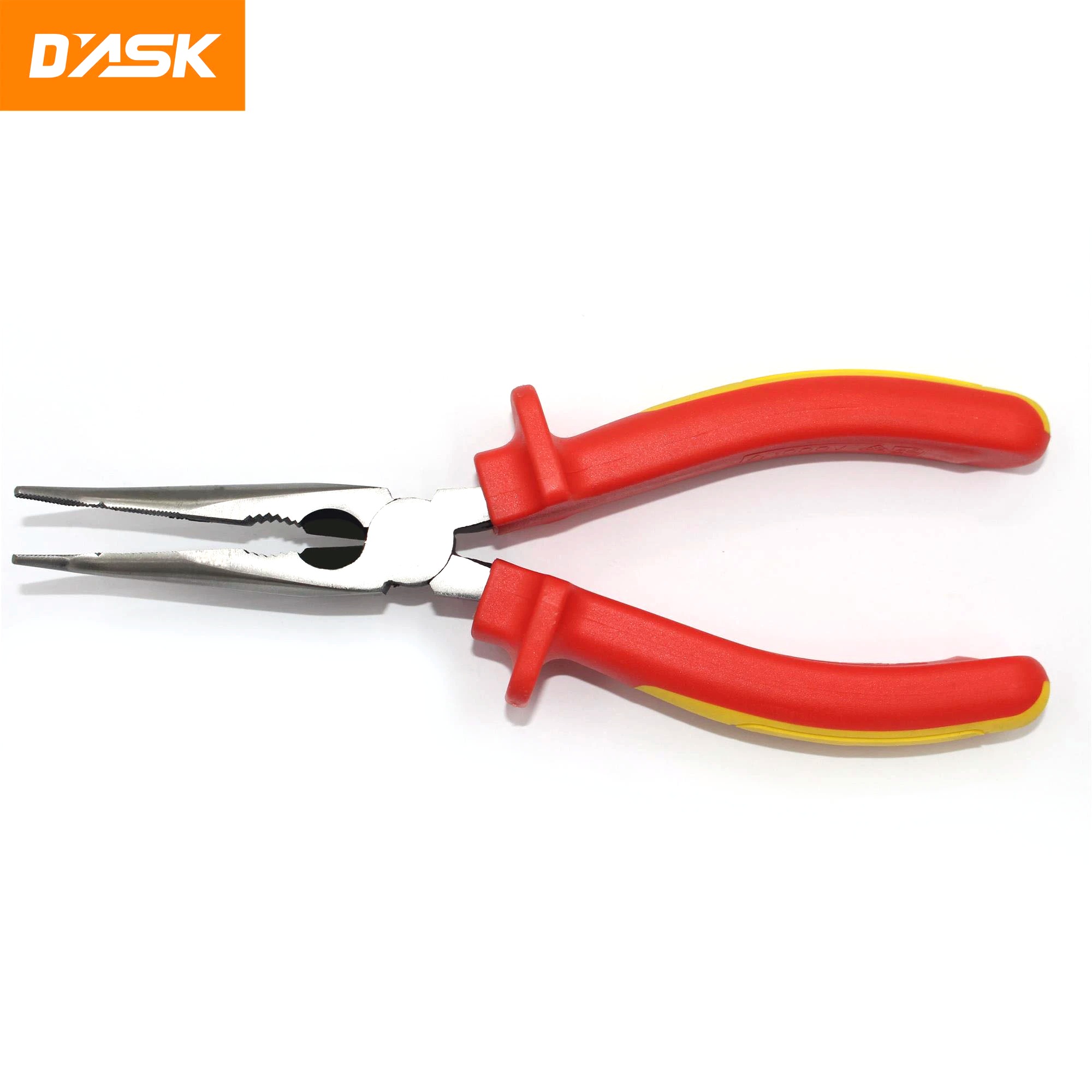 Kìm kẹp mỏ nhọn đầu cong cách điện VDE 1000V DASK cỡ 6