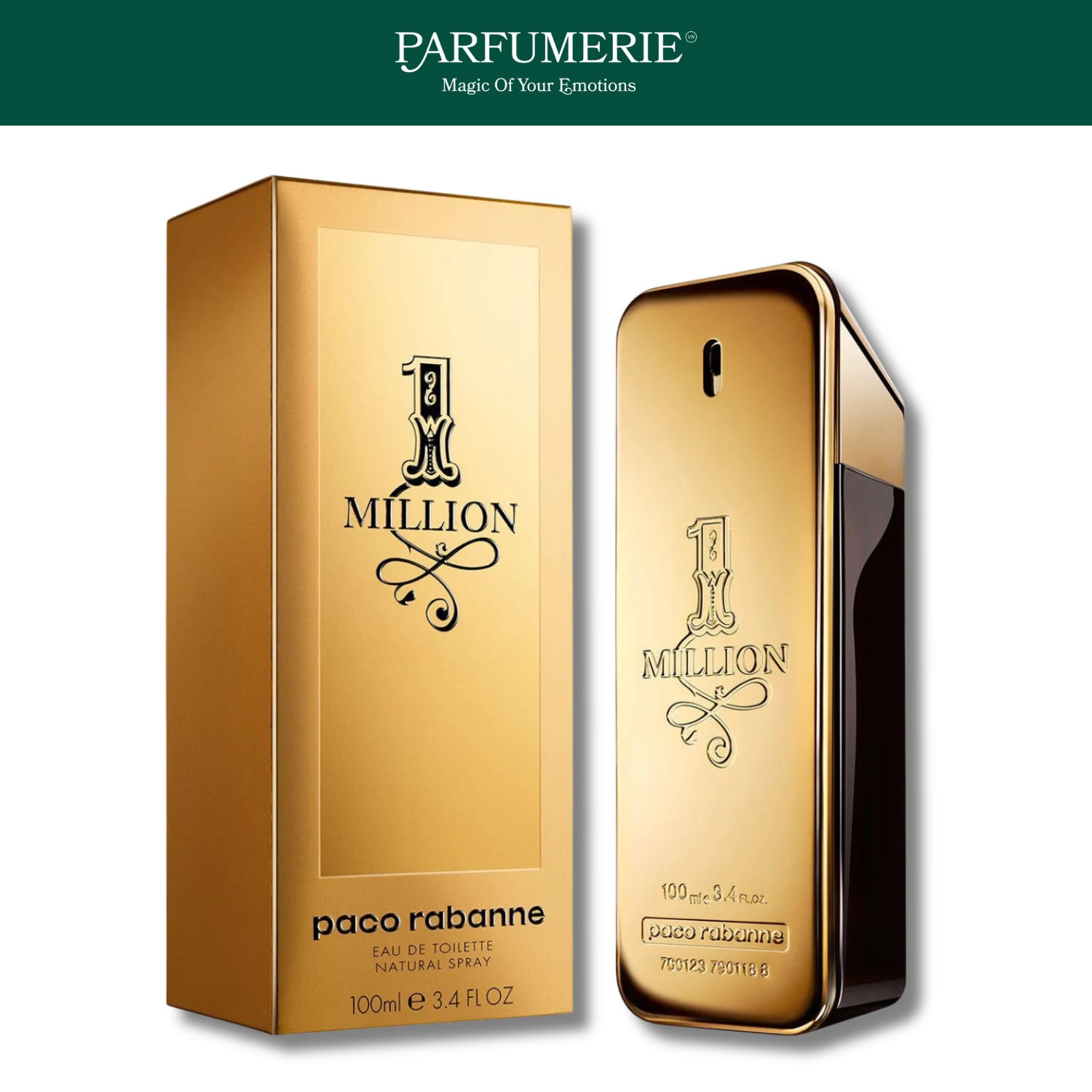 Thiết kế chai nước hoa nam Paco Rabanne 1 Million EDT 100ml đầy sang trọng