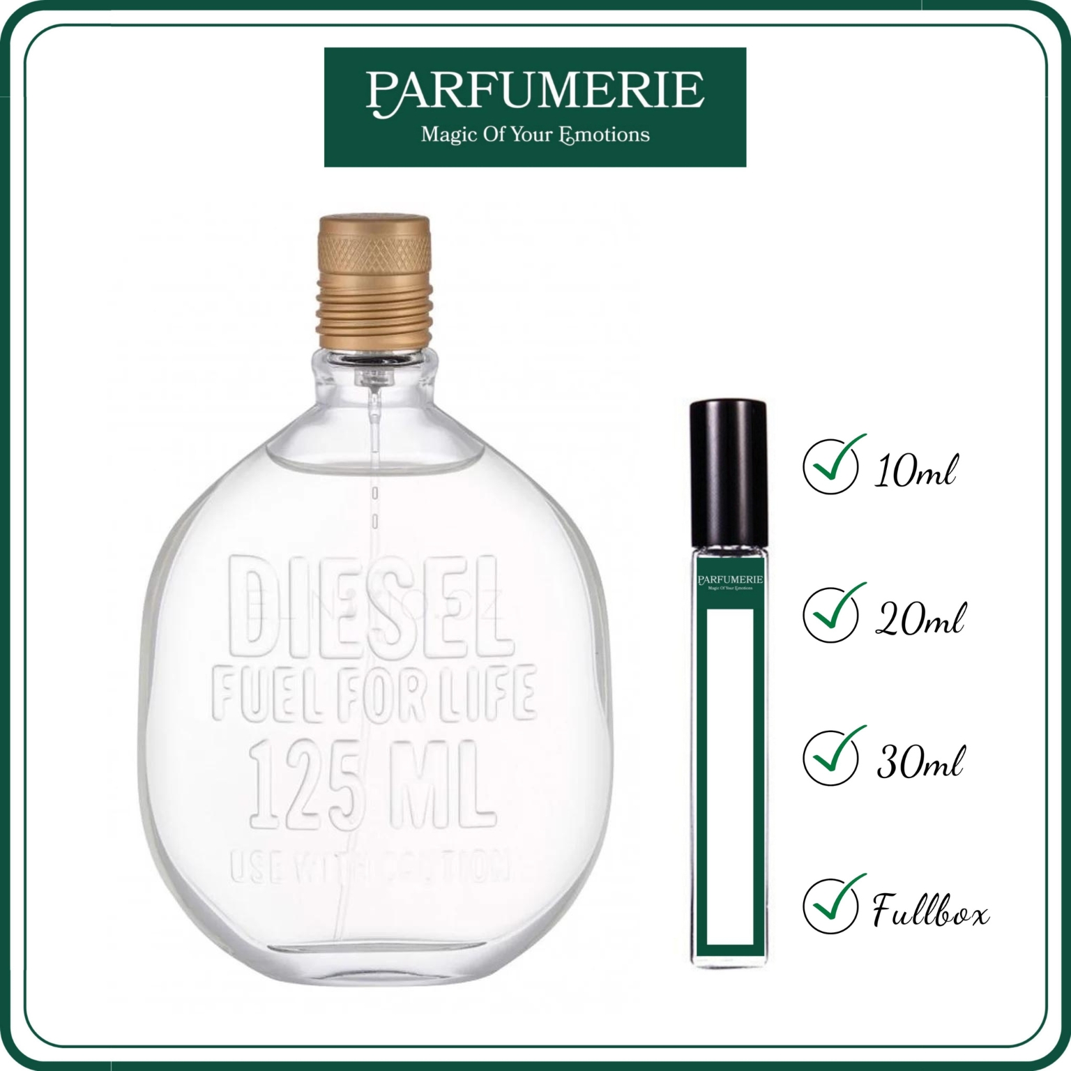 Nước hoa chiết chính hãng Diesel Fuel For Life từ Parfumerie đa dạng dung tích để khách hàng trải nghiệm