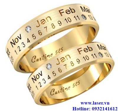 khắc chữ số trên nhẫn vàng cực đẹp