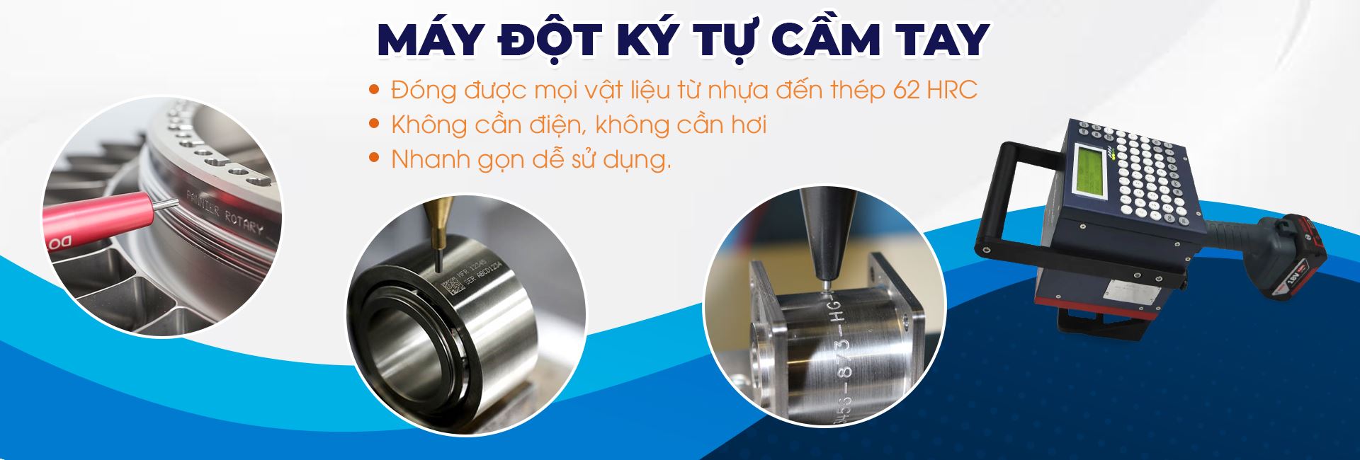 Máy đột ký tự cầm tay dùng pin