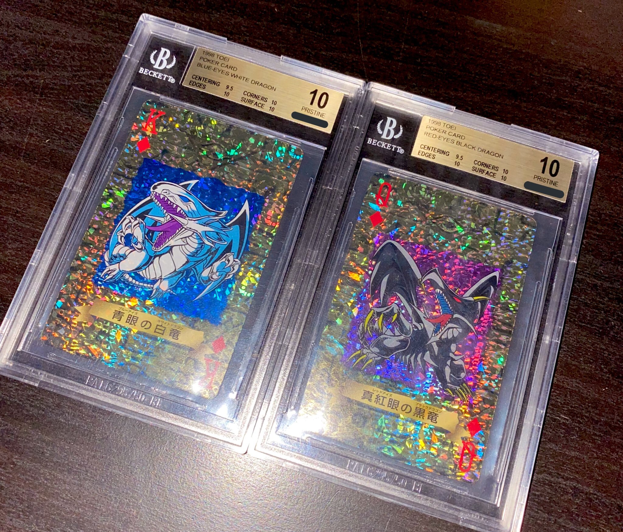 1998 Toei Poker Blue/Red-Eyes White Dragon YuGiOh BGS 10