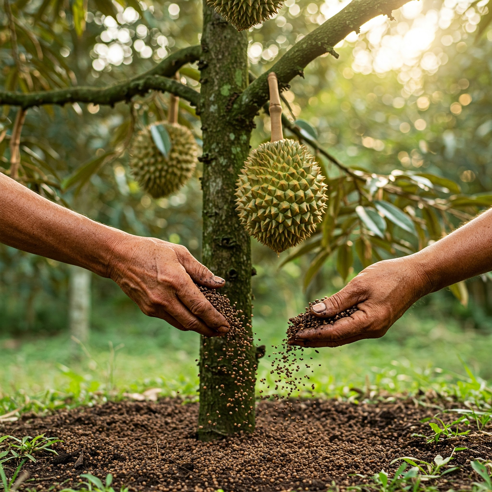 Bón phân hữu cơ cho cây sầu riêng