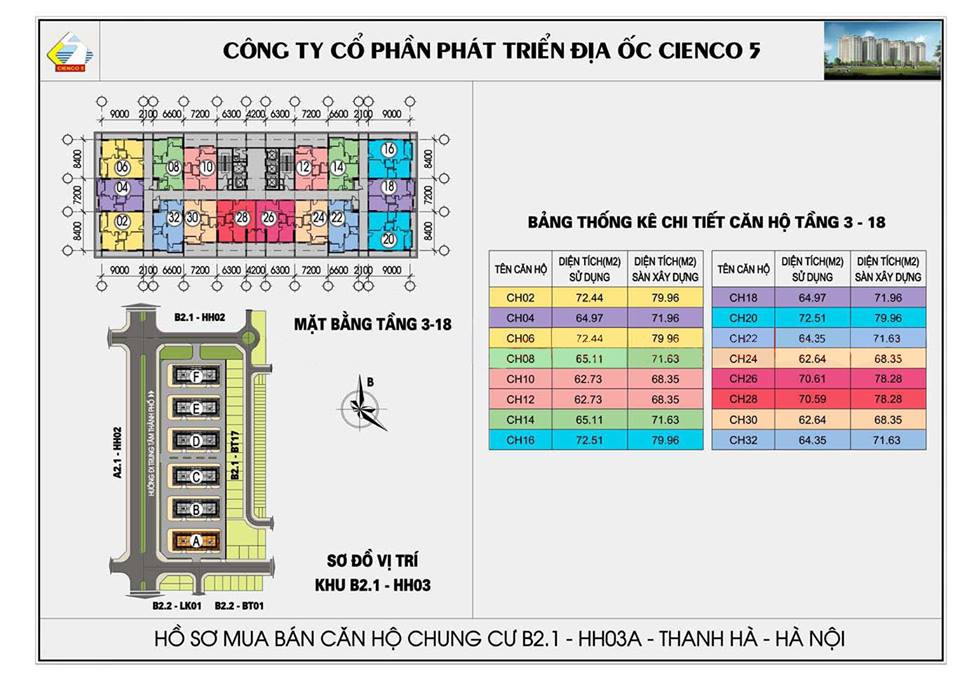mặt bằng căn hộ chung cư Thanh Hà 6 tòa mới HH03A, HH03B, HH03C, HH03D, HH03E, HH03F