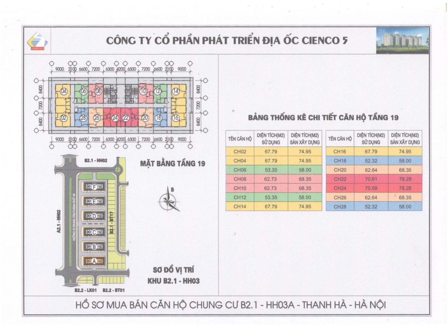 mặt bằng căn hộ chung cư Thanh Hà 6 tòa mới HH03A, HH03B, HH03C, HH03D, HH03E, HH03F