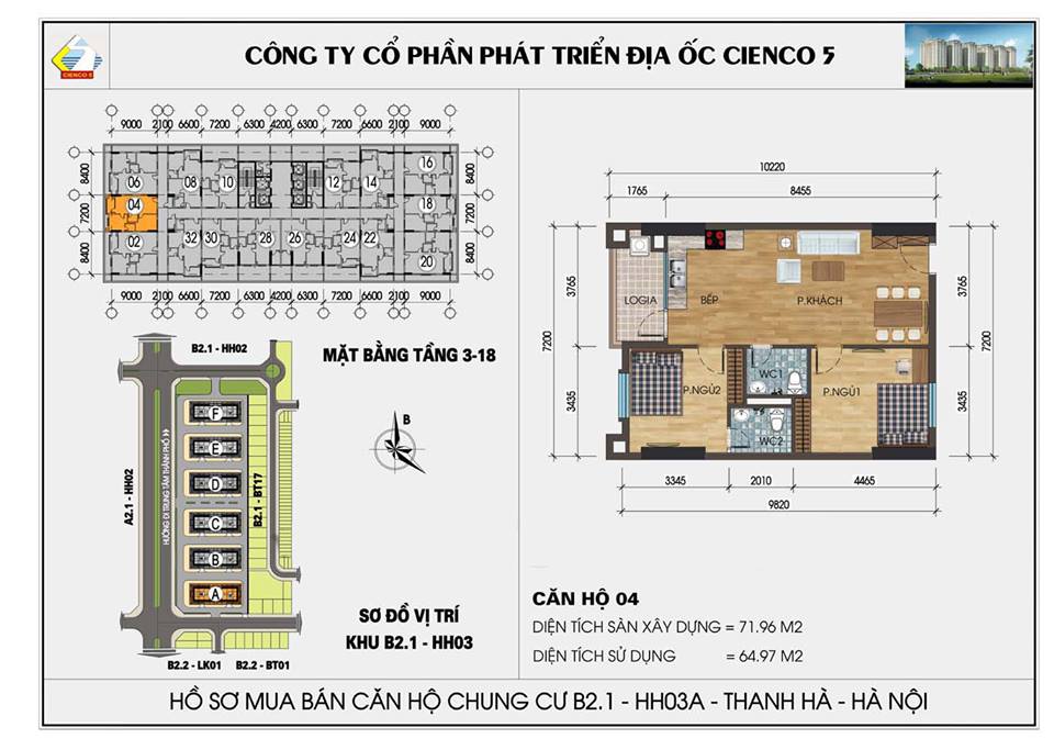 mặt bằng căn hộ chung cư Thanh Hà 6 tòa mới HH03A, HH03B, HH03C, HH03D, HH03E, HH03F