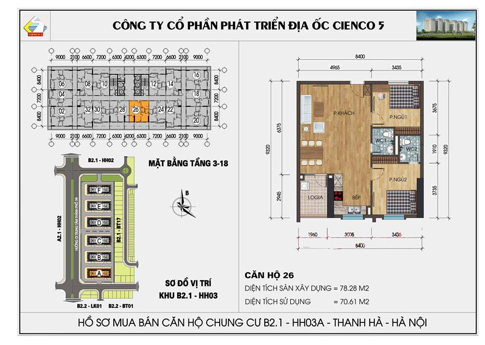 mặt bằng căn hộ chung cư Thanh Hà 6 tòa mới HH03A, HH03B, HH03C, HH03D, HH03E, HH03F