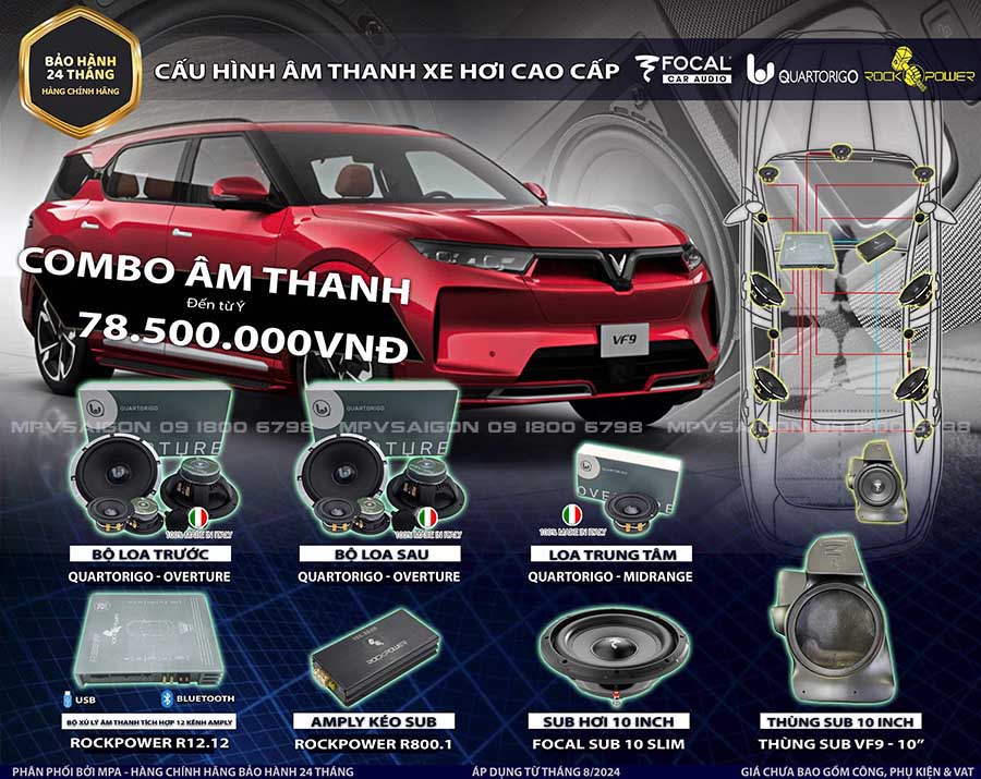 Nâng cấp âm thanh cho Vinfast VF9 với hệ thống Quartorigo