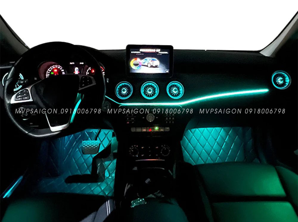Cửa gió điều hoà Tuabin Led 64 màu cho xe Mercedes-Benz