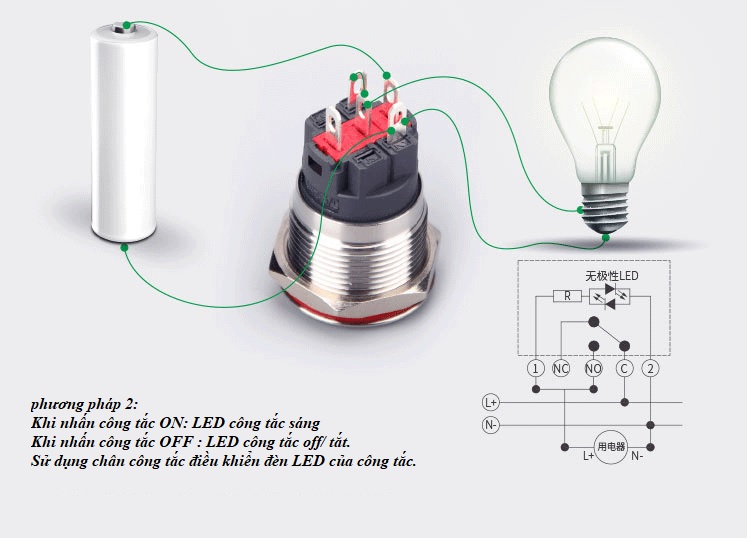 Dau day dien cong tac kim loai LED