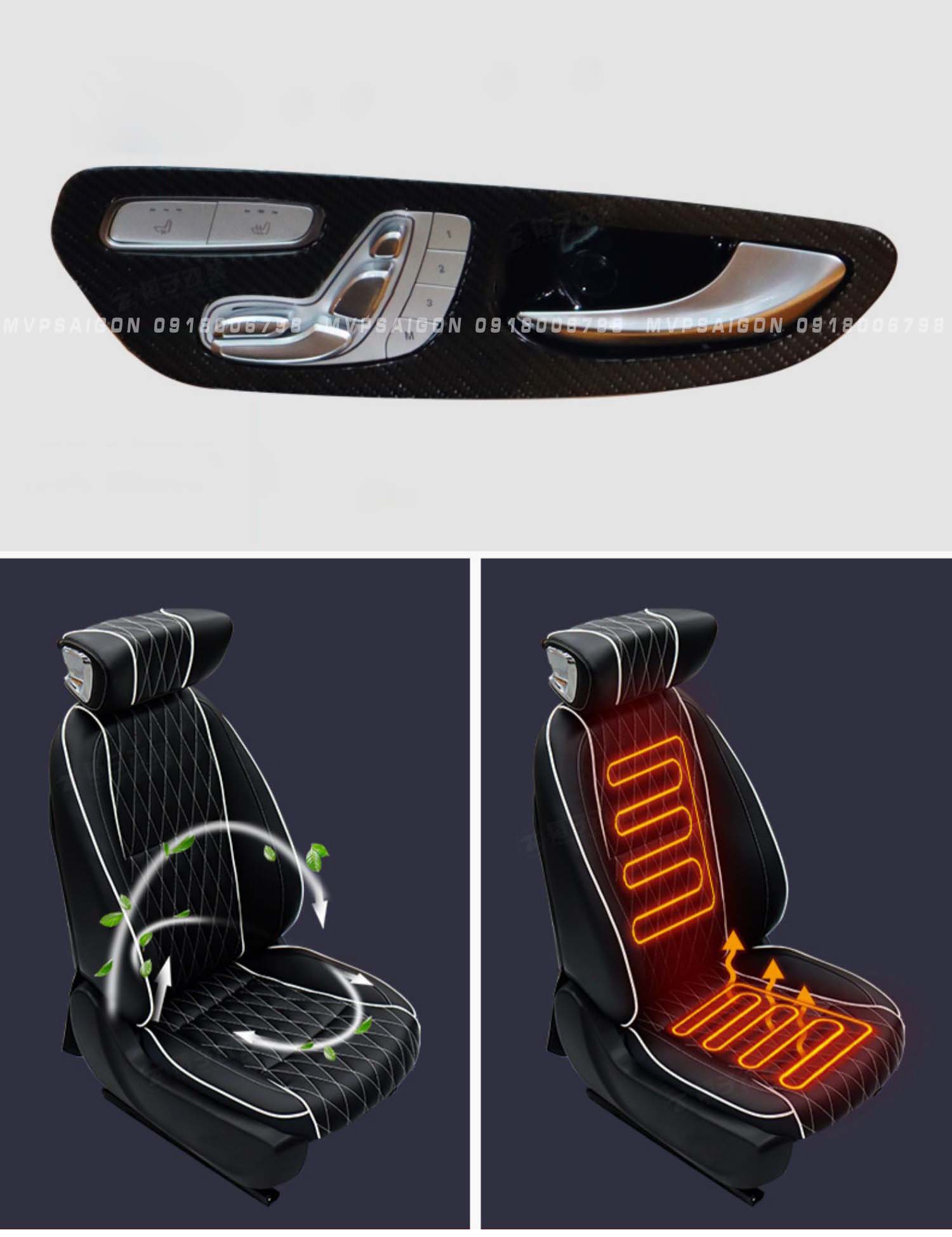 Nâng cấp ghế điện ghế matxa Benz V250 - MPVSAIGON