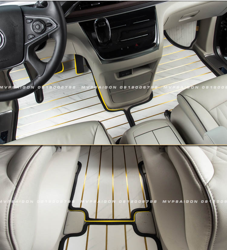 Sàn gỗ chỉ vàng màu trắng Volkswagen Viloran - MPVSAIGON