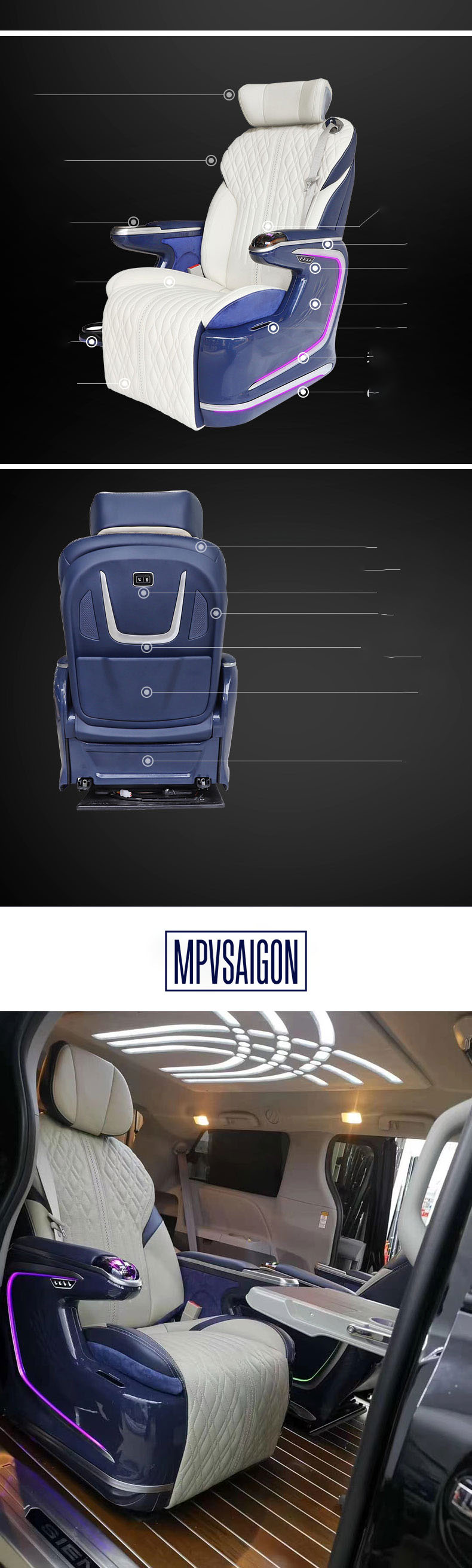 nâng cấp độ ghế limousine Toyota Sienna
