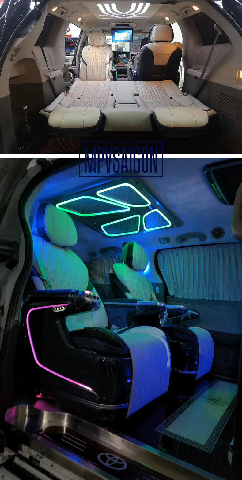 nâng cấp độ ghế limousine Toyota Sienna 
