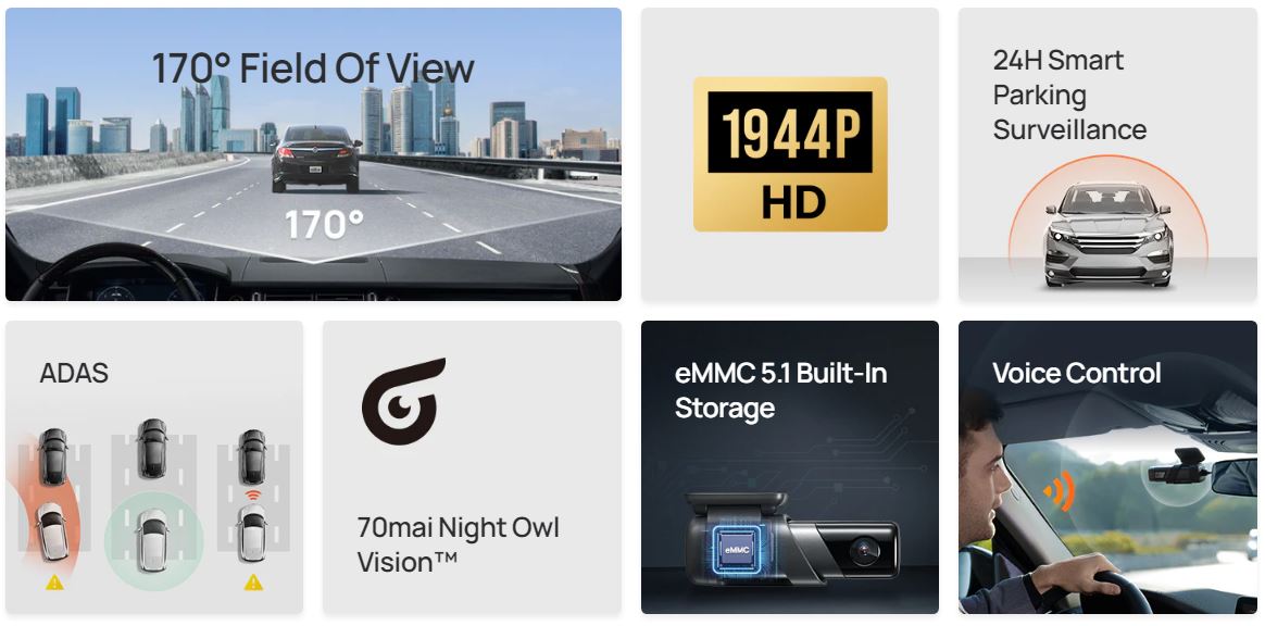 Camera hành trình M500 70Mai đẳng cấp