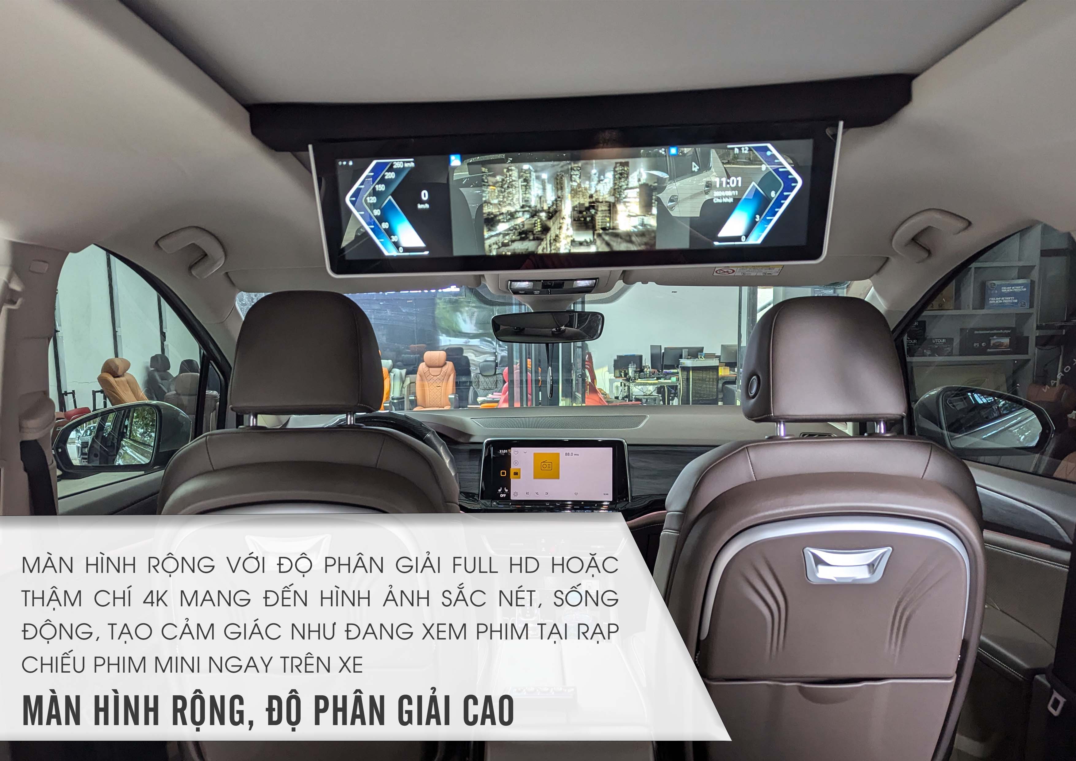 Màn hình trần xe hơi Android loại wide