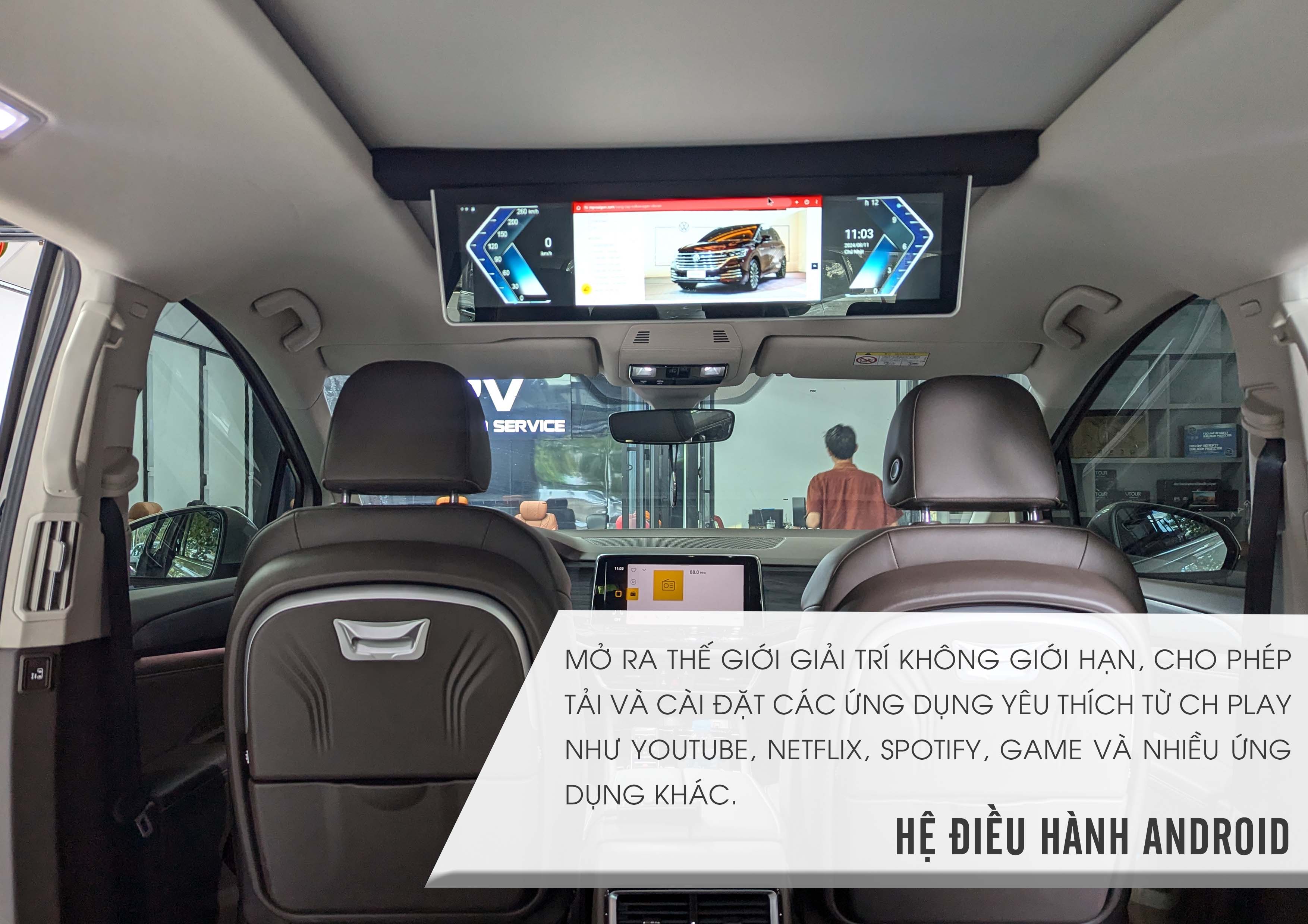 Màn hình trần xe hơi Android loại wide