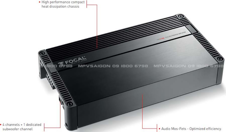 Amply 5 kênh FPX 5.1200 Focal 4Ω - 4x75W RMS + 1x420W RMS