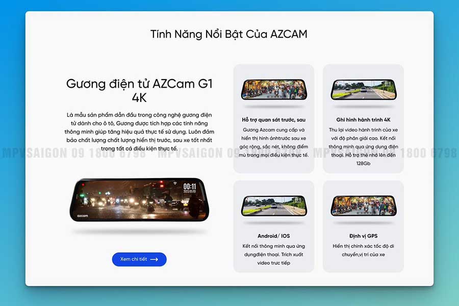 Camera Hành Trình có Cam Lùi AZCAM 4K cho Vinfast VF3