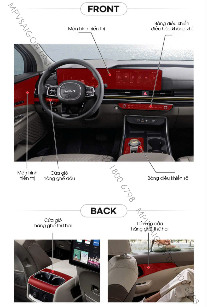 PPF bảo vệ nội thất New Kia Carnival 2024 2025