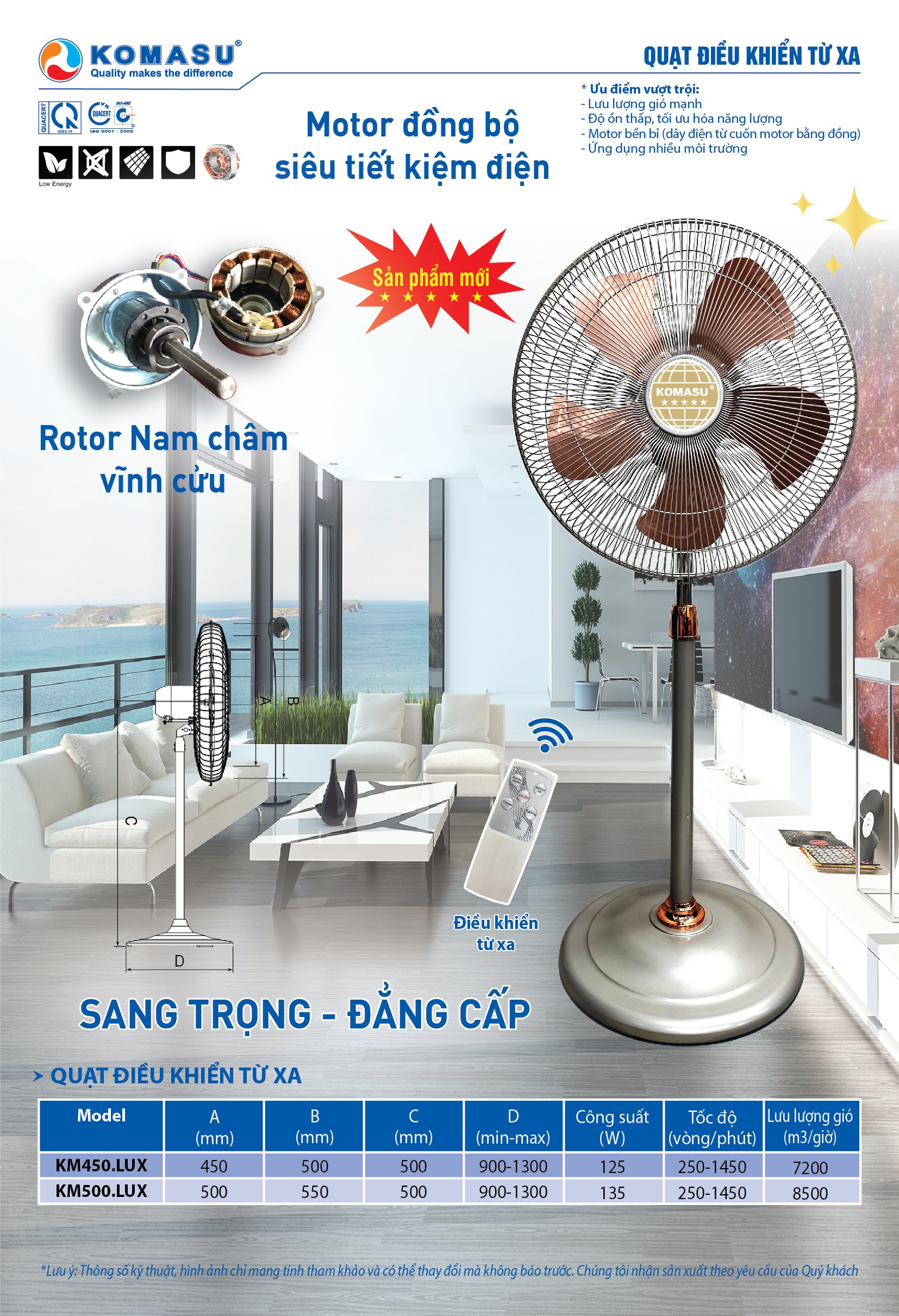 Quạt cây công nghiệp Komasu KM-450LUX
