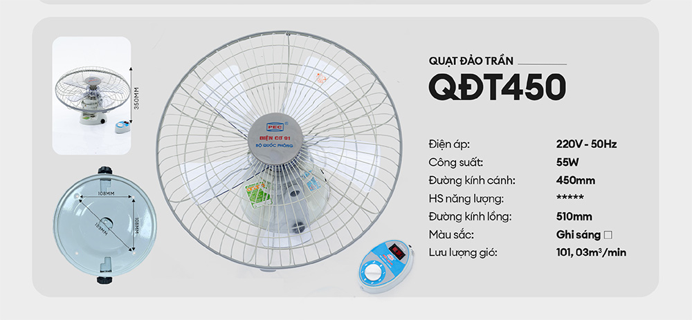 Quạt đảo trần điện cơ 91 QĐT-450