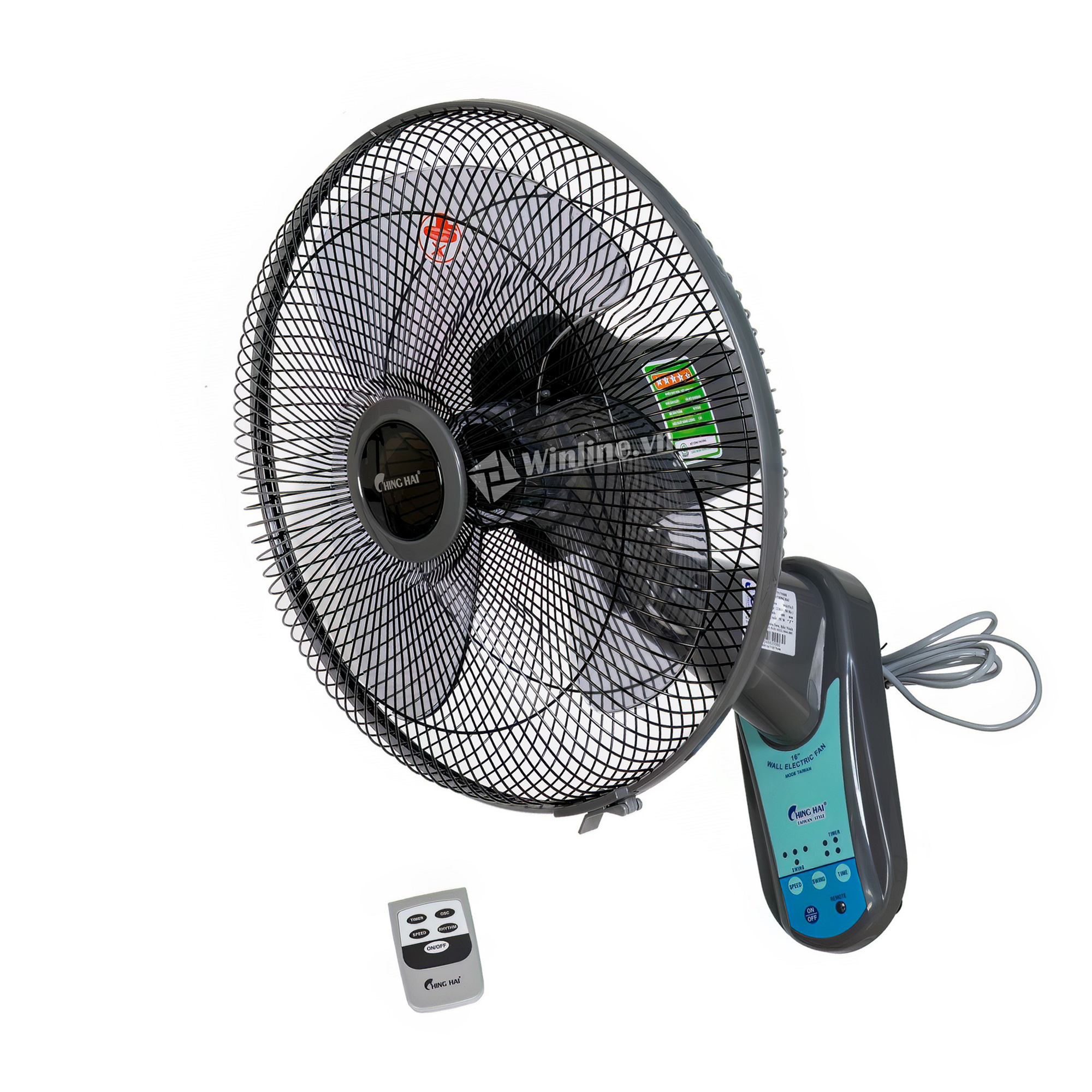 Quạt Treo Tường Chinghai 615A3 điều khiển từ xa, hẹn giờ