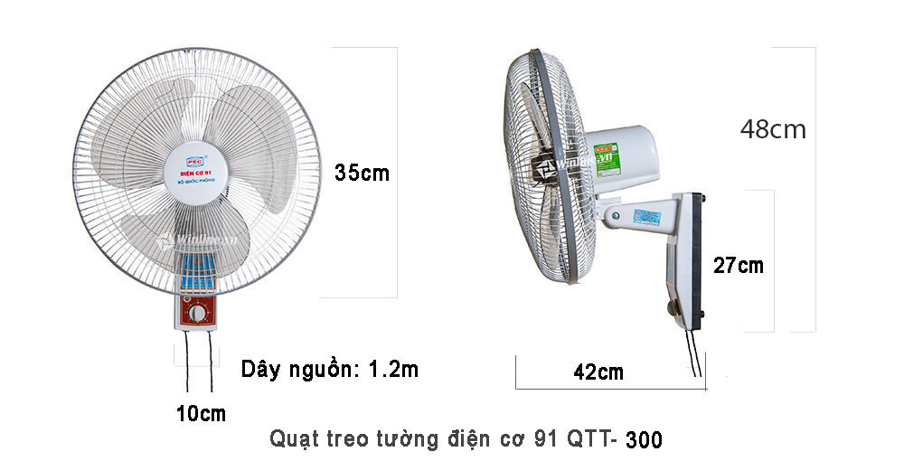 Quạt treo tường điện cơ 91 QTT-300