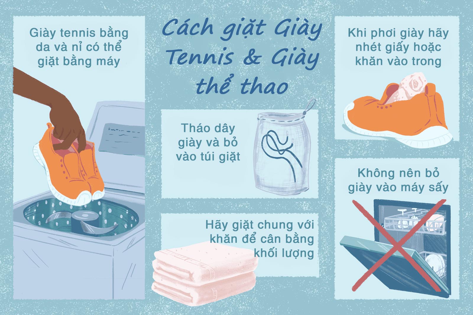 Cách giặt giày Tennis và giày thể thao
