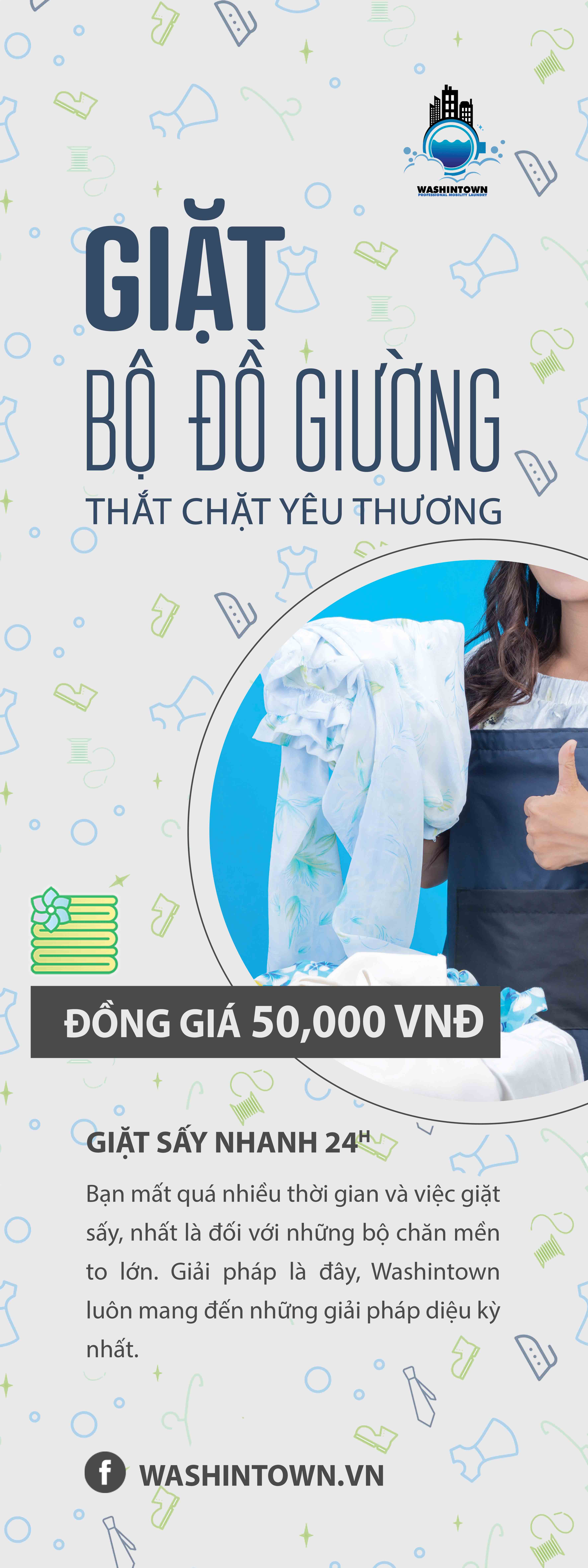 đồng giá giặt bộ giường chỉ 50 nghìn